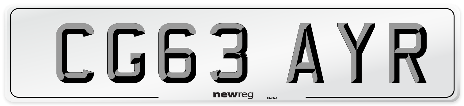 CG63 AYR Number Plate from New Reg